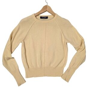 El Daws Cashmere Sweater Womens Small Yellow Good Crewneck Raglan Seam